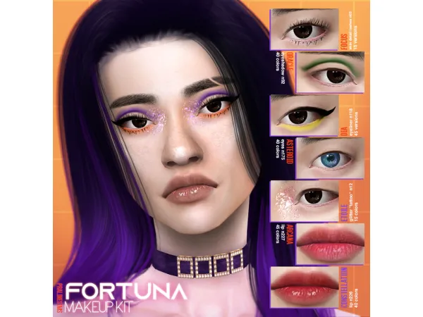 Mix FORTUNA Makeup Kit by Pralinesims - The Sims 4 Custom Content