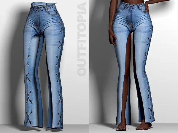 Alpha Sunsinhe Denim Pants by outfitopia - The Sims 4 custom content