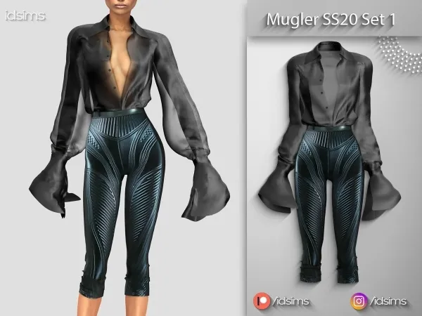 Alpha Mugler SS20 Set 1 by polygoncouture - The Sims 4 custom content
