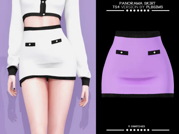 Alpha Panorama Skirt by plbsims - The Sims 4 custom content
