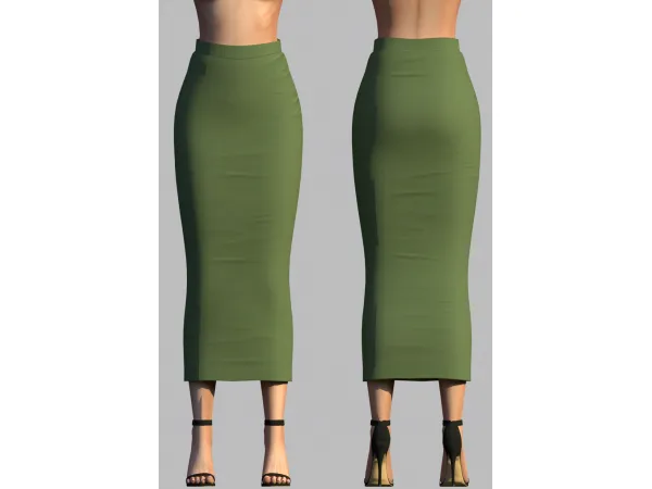 Alpha Belaloallure_Diala Simple midi skirt by simsfinds - The Sims 4 Custom Content