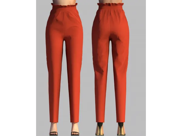 Alpha Belaloallure_Diala High waisted pants by simsfinds - The Sims 4 Custom Content