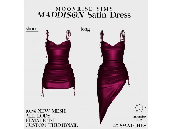 Maddison Satin Dress by MOONRISECC