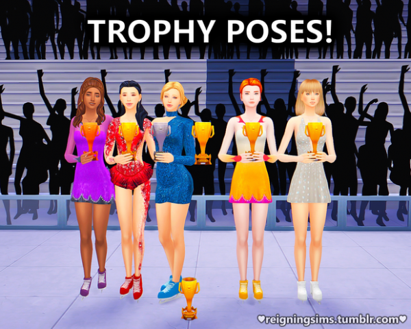 Mix Trophy Poses and Decorations by simsfinds - The Sims 4 Custom Content