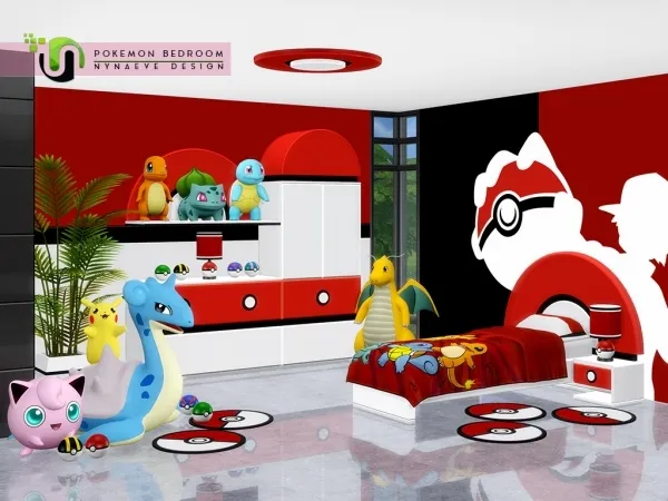 Alpha Pokémon Kids Room by simsfinds - The Sims 4 Custom Content