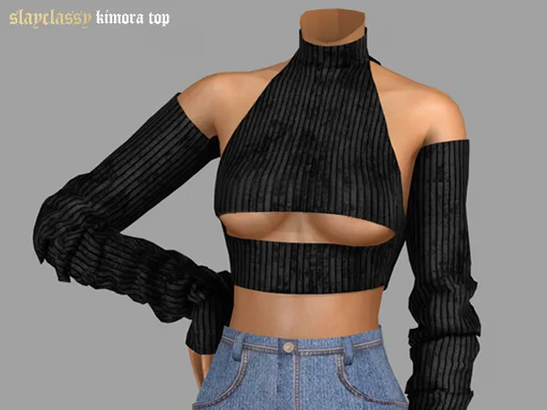 Alpha SC120 Kimora top by slayclassy - The Sims 4 Custom Content