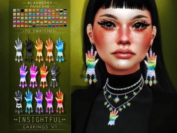 Alpha Blahberry Pancake Insightful Earrings V1 (UNISEX) by blahberry-pancake - The Sims 4 Custom Content