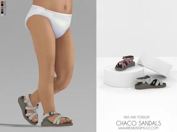 Alpha CHACO SANDALS KIDS AND TODDLER by redheadsims - The Sims 4 Custom Content