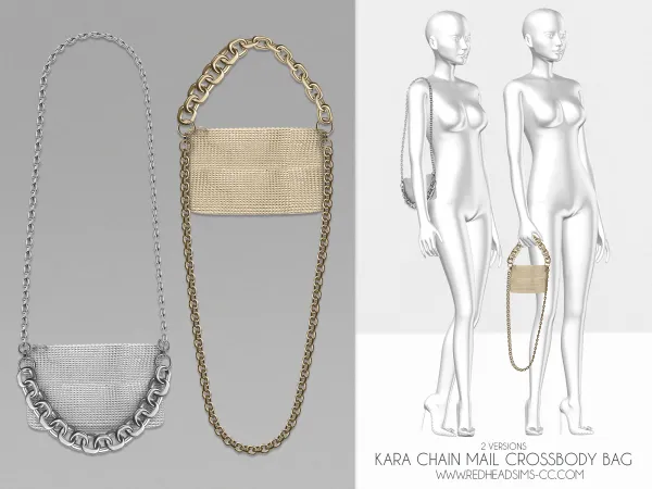Alpha KARA CHAIN MAIL CROSSBODY BAG 2 VERSIONS - The Sims 4 Custom Content