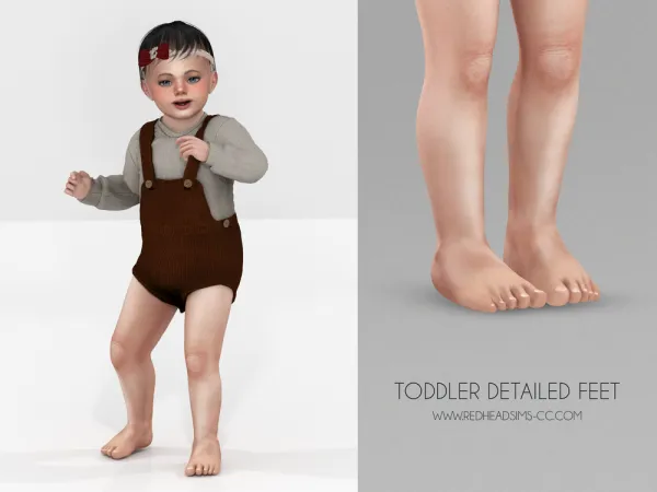 Maxis Match TODDLER DETAILED FEET (DEFAULT AND SHOES) by redheadsims - The Sims 4 Custom Content