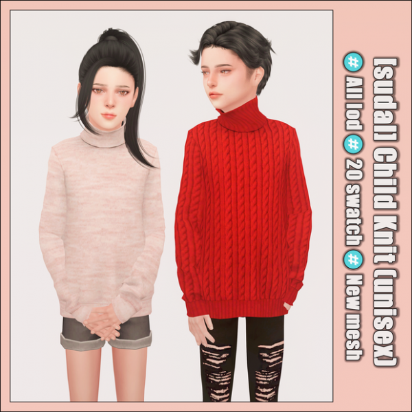 Maxis Match Public [sudal] Child Knit (unisex) sims by simsfinds - The Sims 4 Custom Content