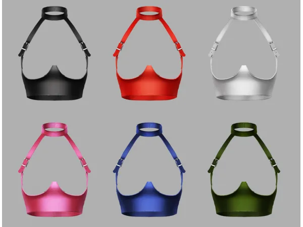 Alpha Belaloallure_Chantel Harness top Fishnet bodysuit - The Sims 4 Custom Content