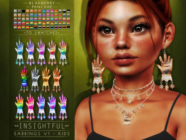 Alpha Blahberry Pancake Insightful Earrings V1 KIDS by blahberry-pancake - The Sims 4 Custom Content