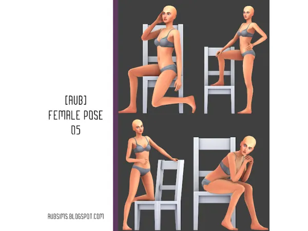 Mix [AuB] Female Pose 05 by AuB_Sims - The Sims 4 Custom Content