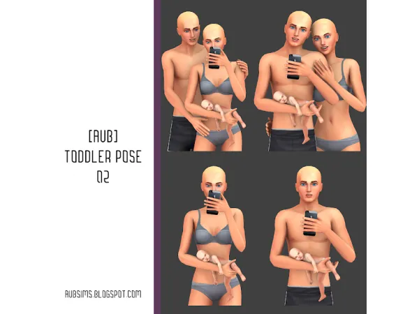 Mix [AuB] Toddler Pose 02 by AuB_Sims - The Sims 4 Custom Content