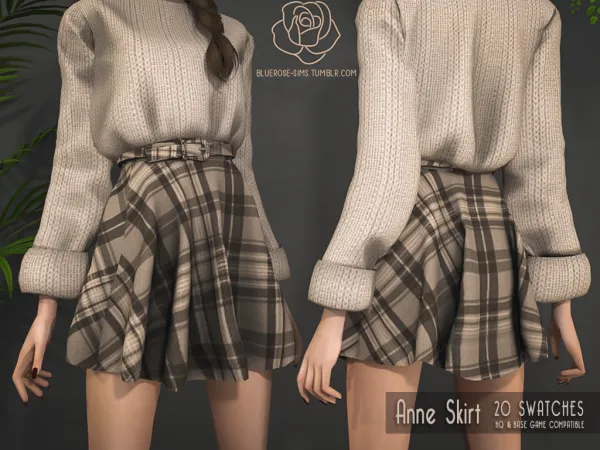 Alpha Anne Skirt BRsims by bluerose-sims - The Sims 4 Custom Content