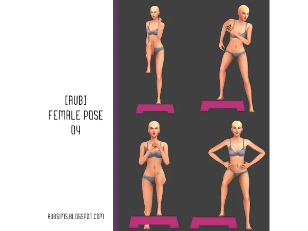 Mix [AuB] Female Pose 04 by AuB_Sims - The Sims 4 Custom Content