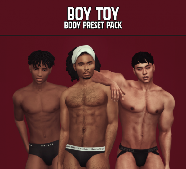 Maxis Match BOY TOY BODY PRESET PACK land by simsfinds - The Sims 4 Custom Content
