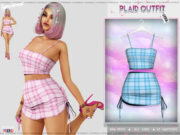 Alpha Lynxsimz Plaid Outfit by lynxsimz - The Sims 4 Custom Content