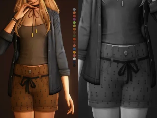 Maxis Match Renata Shorts November20 Pack by adrienpastel - The Sims 4 Custom Content