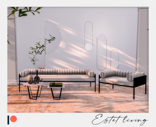Alpha Estet living by simsfinds - The Sims 4 Custom Content