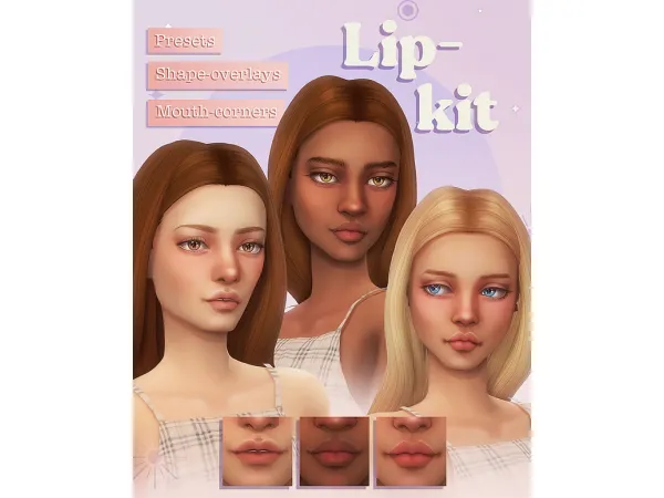 Maxis Match Lip kit presets shape overlays mouth corners by simsfinds - The Sims 4 Custom Content
