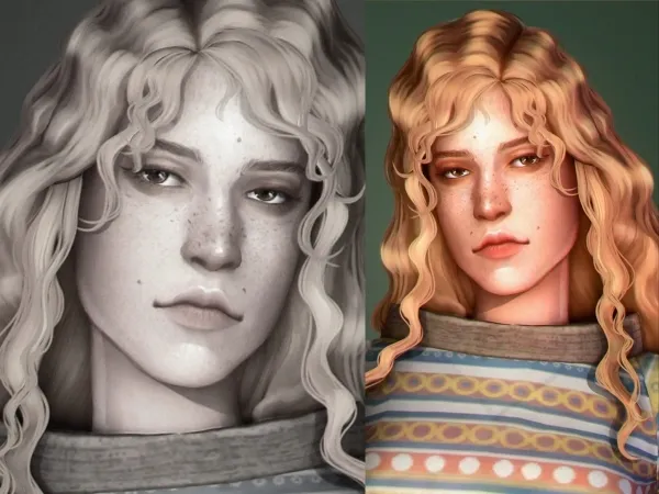 Maxis Match marion freckles november'20 pack by adrienpastel - The Sims 4 Custom Content