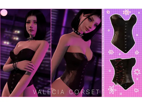 Alpha Valencia Corset by simsfinds - The Sims 4 Custom Content