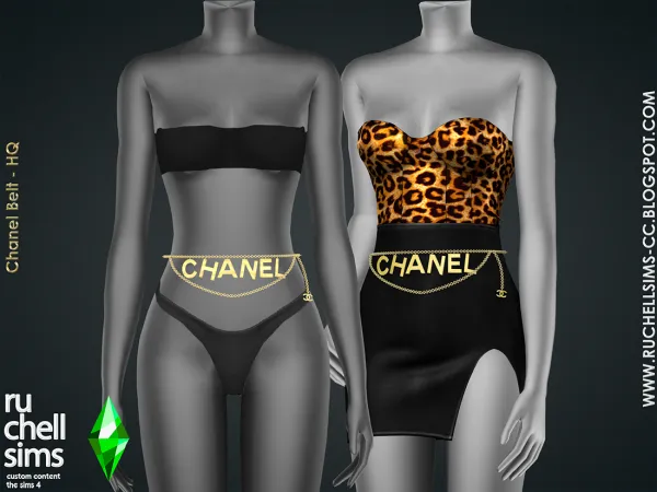 Alpha CHANEL BELT by ruchellsims - The Sims 4 Custom Content