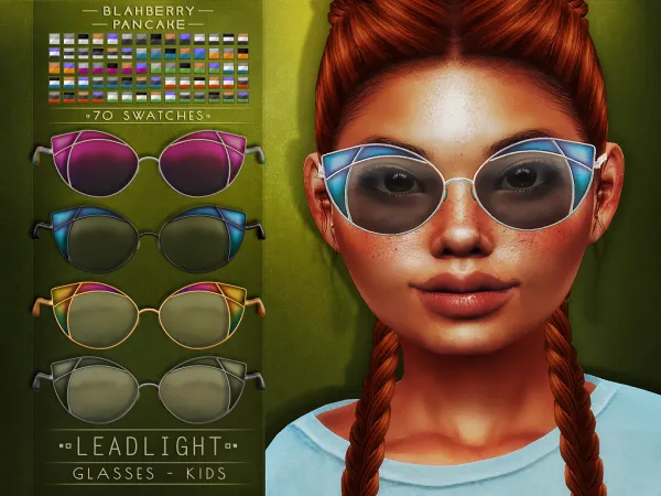 Alpha Blahberry Pancake Leadlight Glasses KIDS by blahberry-pancake - The Sims 4 Custom Content