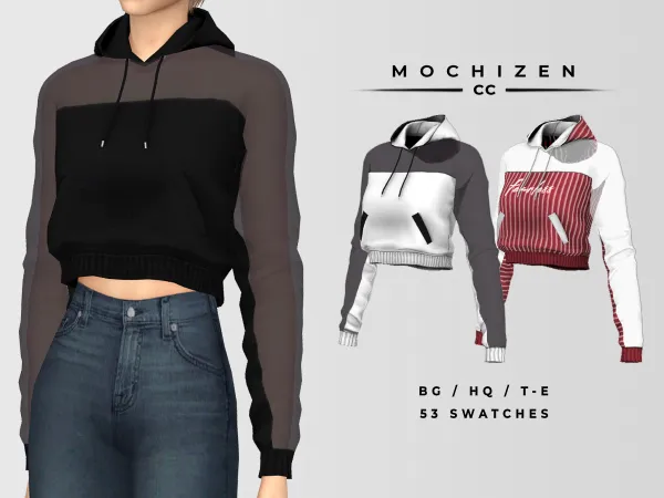 Alpha Mochizen Her Hoodie Transparent Vers. by mochizen-cc - The Sims 4 custom content