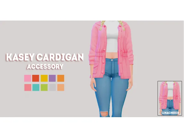 Maxis Match kasey cardigan accessory recolor by simsfinds - The Sims 4 Custom Content