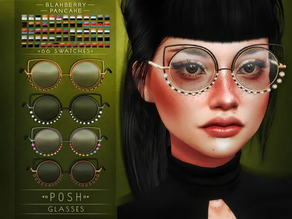Alpha Blahberry Pancake Posh Glasses by blahberry-pancake - The Sims 4 Custom Content