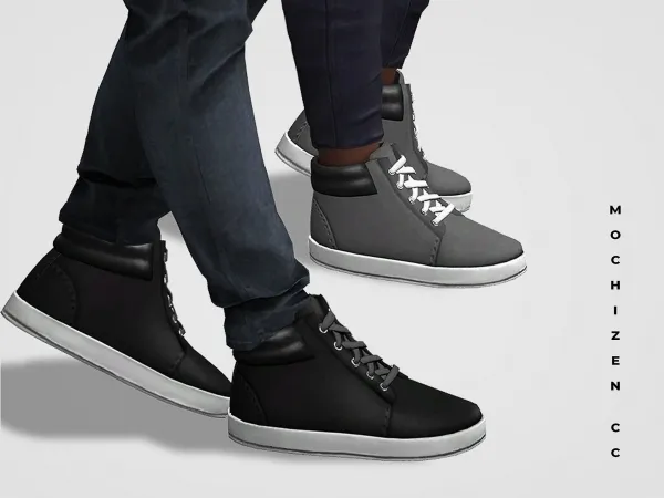 Maxis Match Mochizen High Top Sneakers Male Vers by mochizen-cc - The Sims 4 custom content
