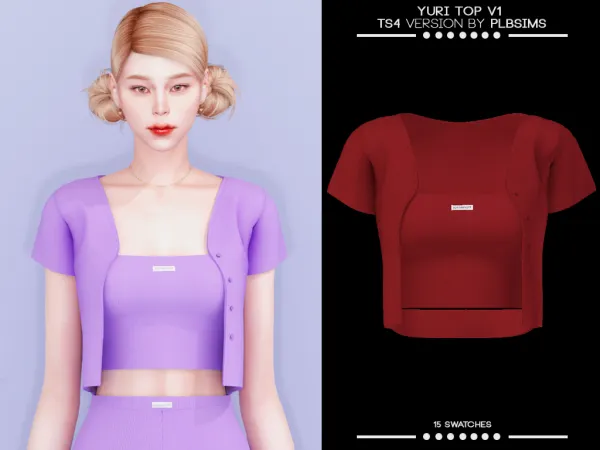 Alpha Yuri Top v1 by plbsims - The Sims 4 custom content