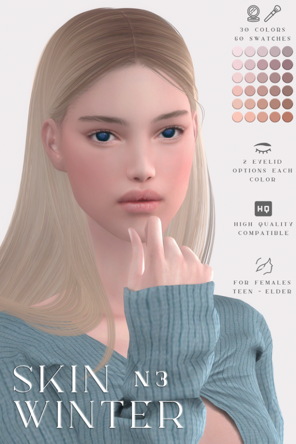 Alpha SKIN 3 WINTER and soul mirrors by simsfinds - The Sims 4 Custom Content
