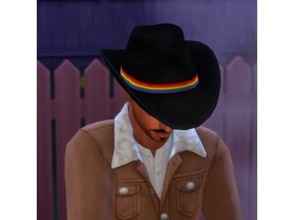 Maxis Match Basegame Cowboy Hat Recolor by simsfinds - The Sims 4 Custom Content