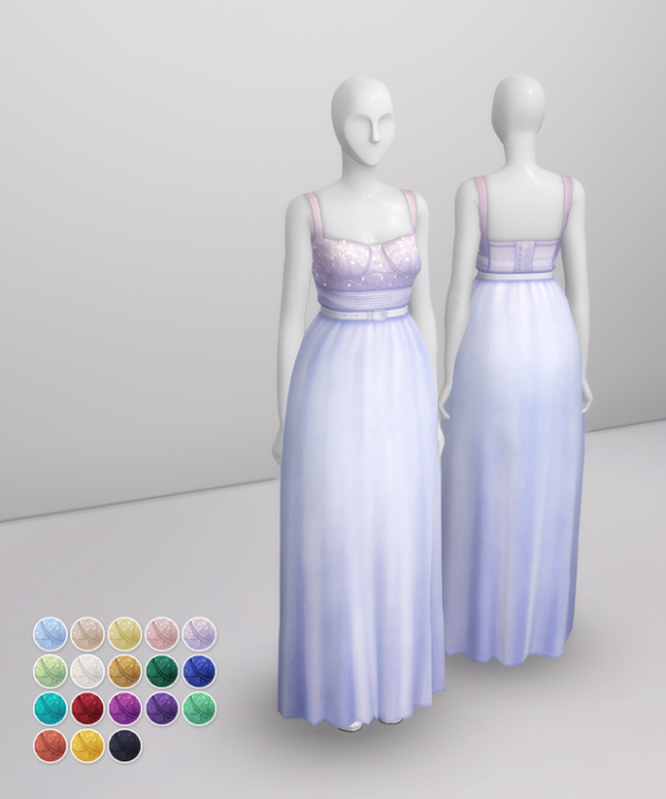 Maxis Match At Night Gown (18 color) by simsfinds - The Sims 4 Custom Content