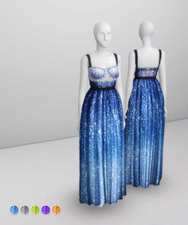 Maxis Match Milky Way At Night Gown by simsfinds - The Sims 4 Custom Content