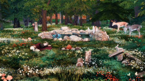 Maxis Match Romantic Forest Scene by simsfinds - The Sims 4 Custom Content