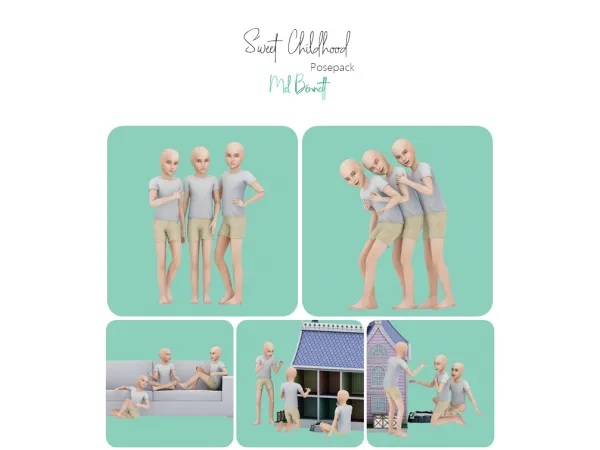 Mix Sweet Childhood Posepack - The Sims 4 Custom Content