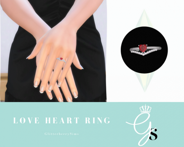 Alpha Love Heart Engagement Ring by simsfinds - The Sims 4 Custom Content