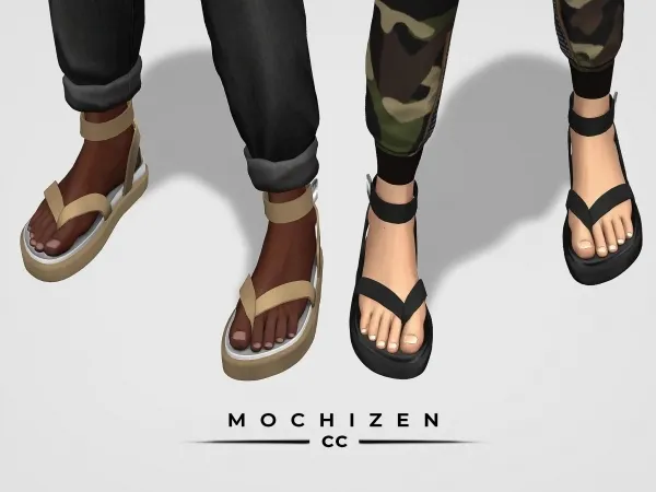 Alpha Mochizen Chunky Sandals V2 Female Vers by mochizen-cc - The Sims 4 custom content