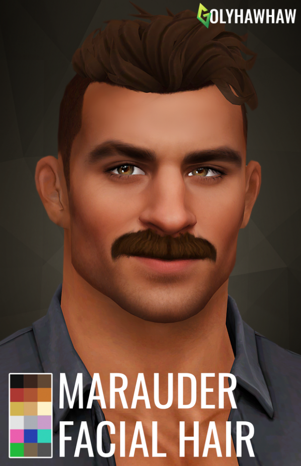 Maxis Match MARAUDER MOUSTACHE by simsfinds - The Sims 4 Custom Content