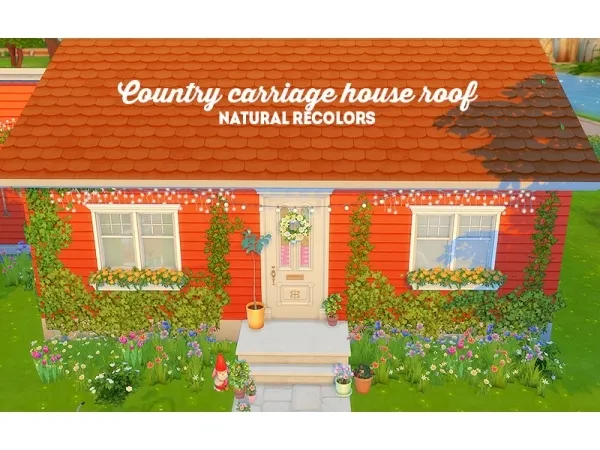 Maxis Match country carriage house roof natural recolors by simsfinds - The Sims 4 Custom Content