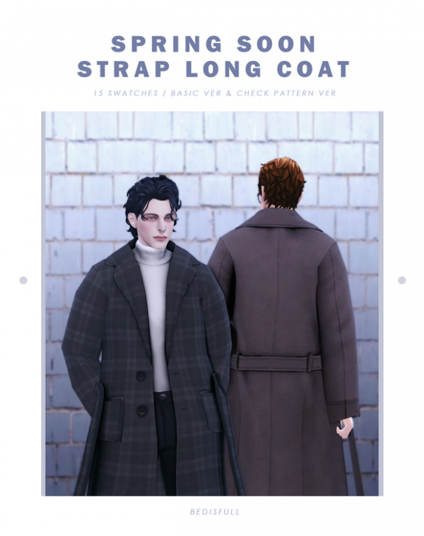 Mix BED_TS4 M Spring soon strap long coat by simsfinds - The Sims 4 Custom Content