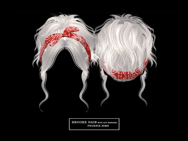 Alpha Brooke Hair with ACC Bandana by phoenixsims4 - The Sims 4 Custom Content