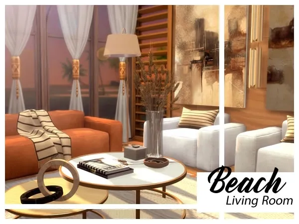 Maxis Match Beach Living Room by Architecture_Sims - The Sims 4 Custom Content
