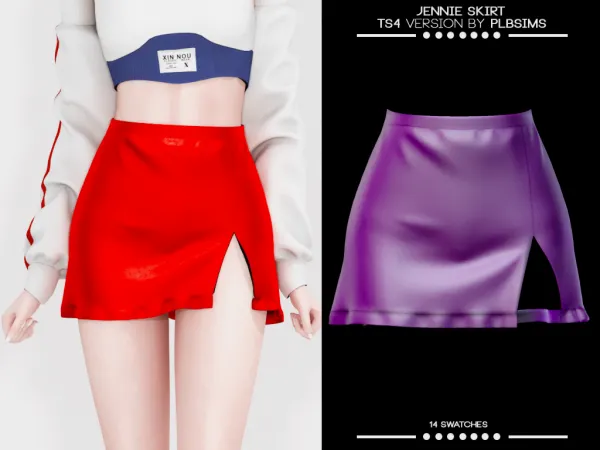 Alpha Jennie Skirt by plbsims - The Sims 4 custom content