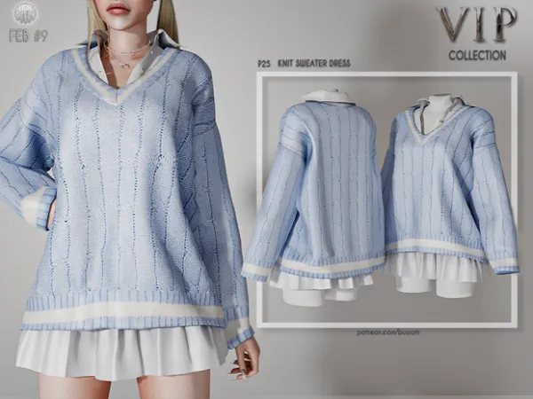 Alpha Knit Sweater Dress P25 tr by busratr - The Sims 4 Custom Content